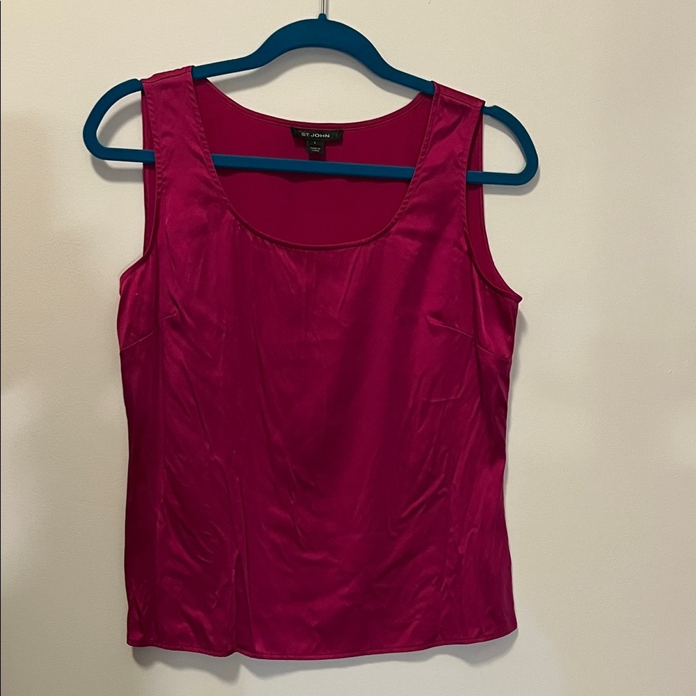St. John Vibrant Pink Silk Tank Top